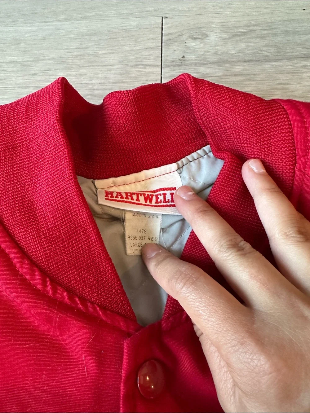Vintage Hartwell The Varmint Hunters Association Red Bomber Jacket Men’s XL